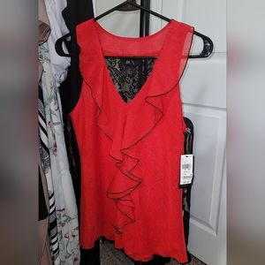 Bcx Red and black sleeveless shirt